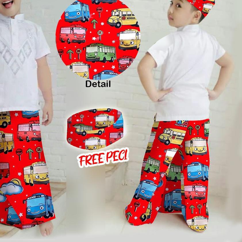 *Harga Grosir* Sale Sarung Celana Anak Instan Karakter Wadimor Free Peci ✧
