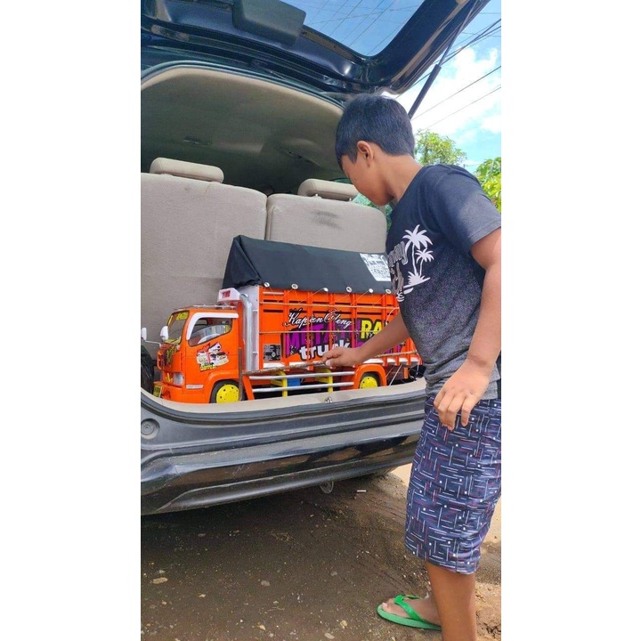 ASLI miniatur truk oleng kayu asli ukuran jumbo 35cm