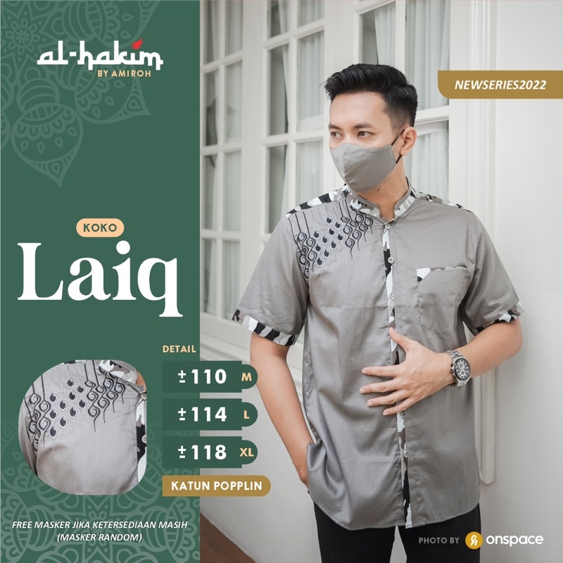 LAIQ Baju Koko Premium Lengan Pendek / Baju Koko Bordir Lengan Pendek / Kemko Dewasa Lengan Pendek /