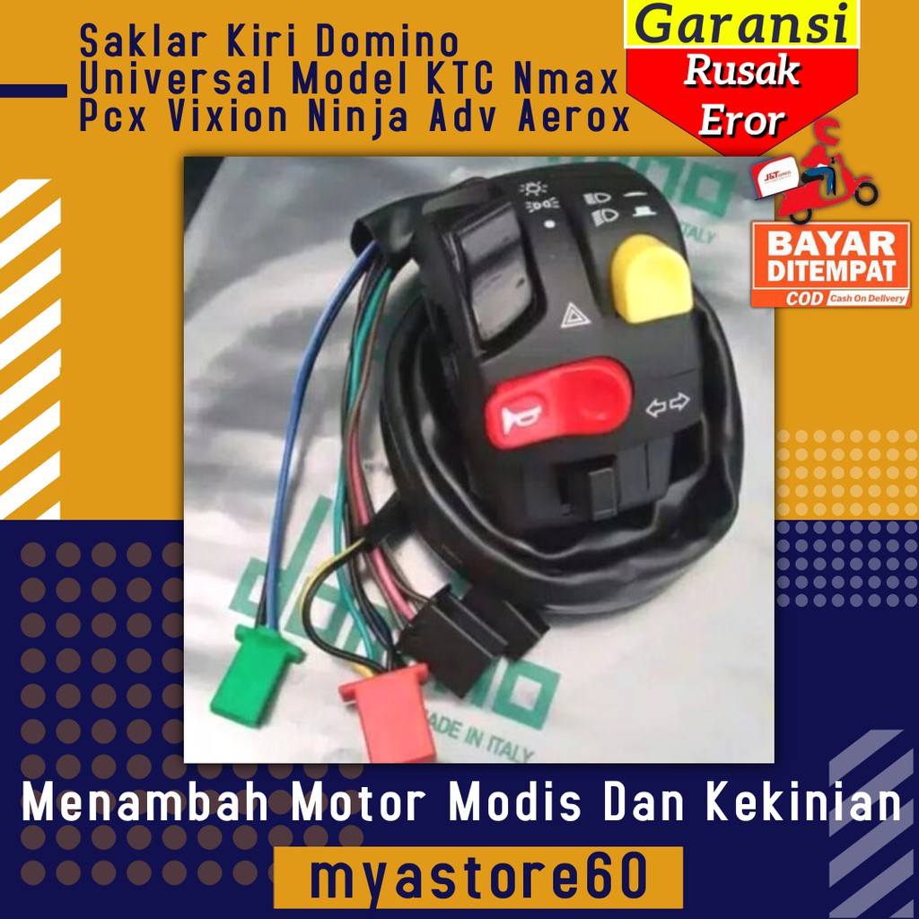 Saklar Kiri Domino Universal Model KTC Sparepart Motor Uniiversal Nmax Pcx Vixion Ninja Adv Aerox