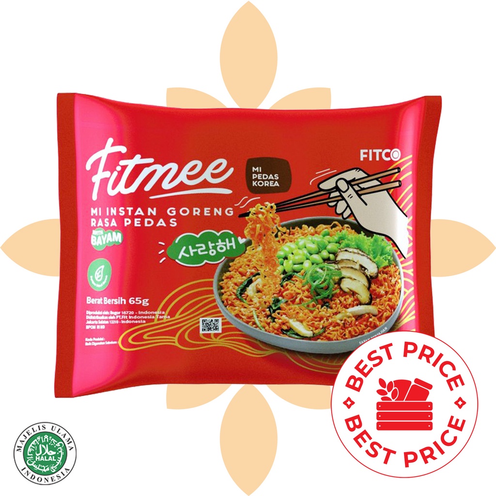 FITMEE - MIE GORENG BAYAM PEDAS KOREA HALAL - 65 GR (MIE INSTAN KOREA)