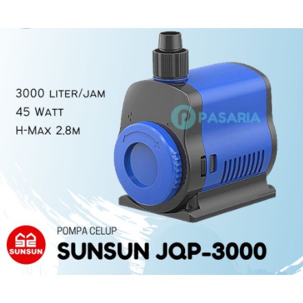 SUNSUN JQP3000/JQP 3000 Liter/Jam Pompa Celup Kolam/Aquarium/Hidroponik 45 Watt/45W
