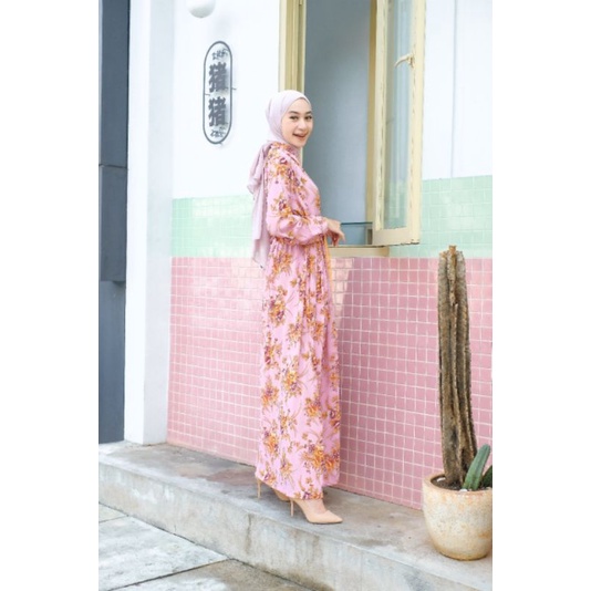 WARDAH PINK casual dress ootd gamis pesta ceruty