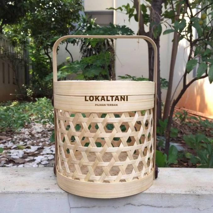 

Hampers Bambu/Keranjang Anyaman/Anyaman rantang kecil 2 susun toples