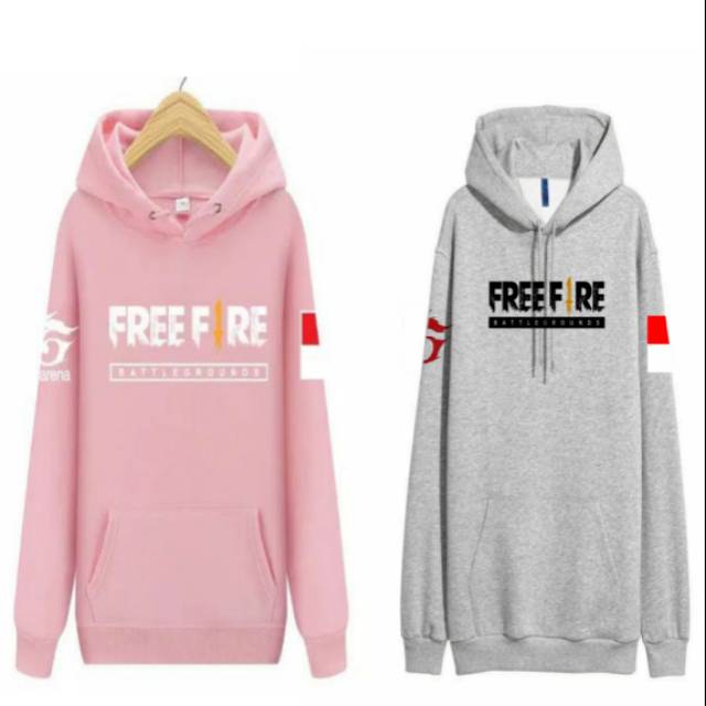 Freefire FF indo sweater hoodie (pink,abu)