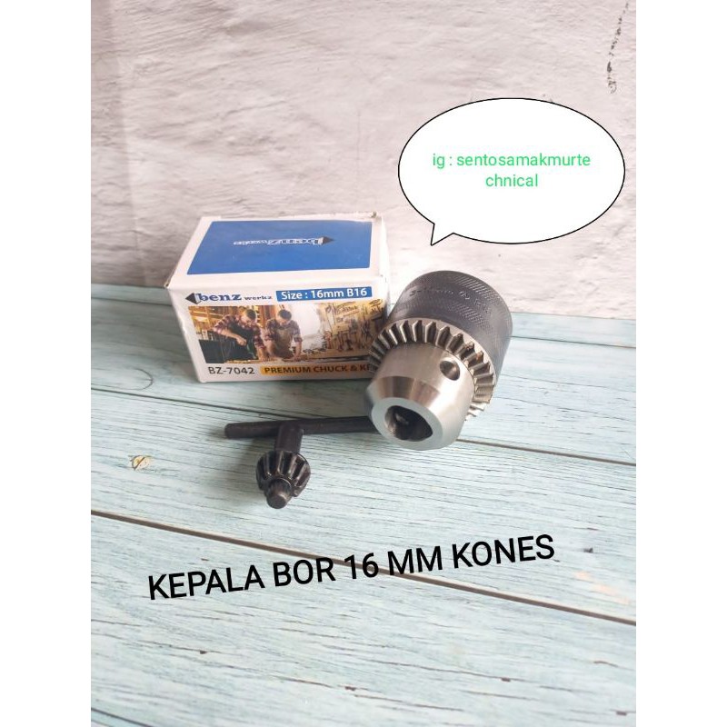 BENZ 16 MM Kepala Bor Drill Chuck Kones Polos B16 B 16 16mm