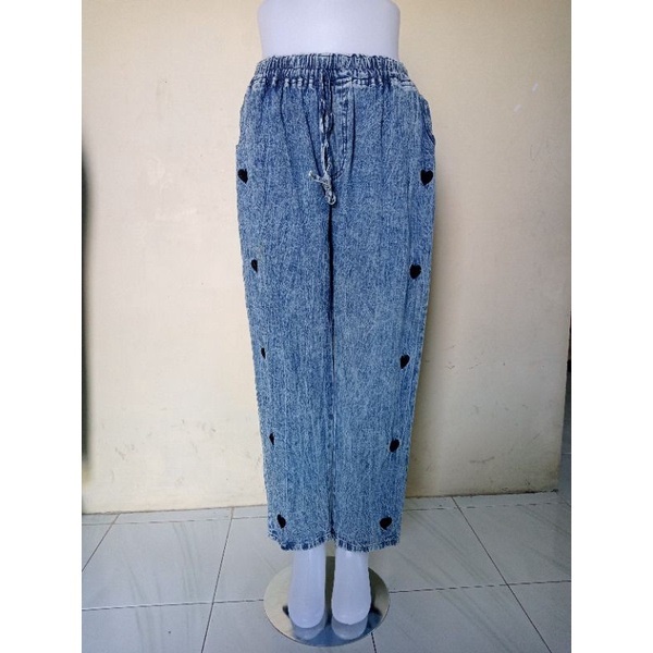 Baggyjeans Jumbo bordir Celana Jeans Jumbo Wanita Pinggang Full Karet Jeans ori