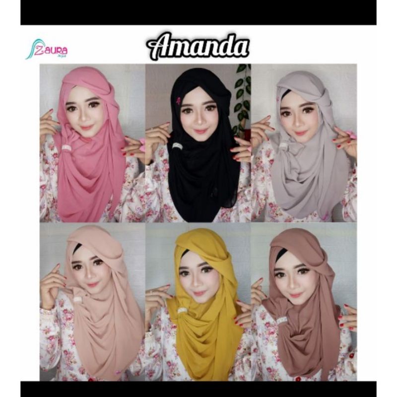 [BISA COD] PASTAN AMANDA By Zaurah Hijab,Pashmina Instan