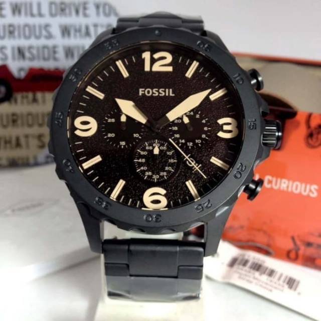 FOSSIL JR1356 BLACK 50MM | JAM TANGAN PRIA ORIGINAL