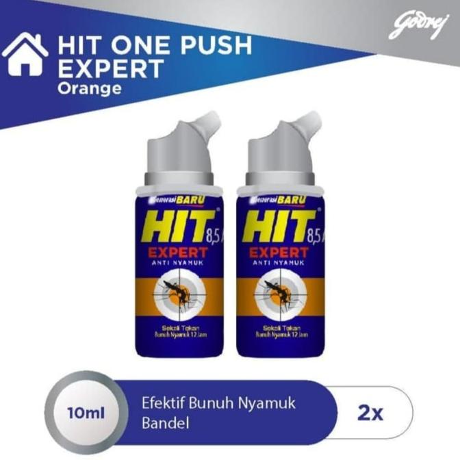 HIT ONE PUSH EXPERT ORANGE 10 ML - 2PCS OBAT NYAMUK rod14 Ayo Order
