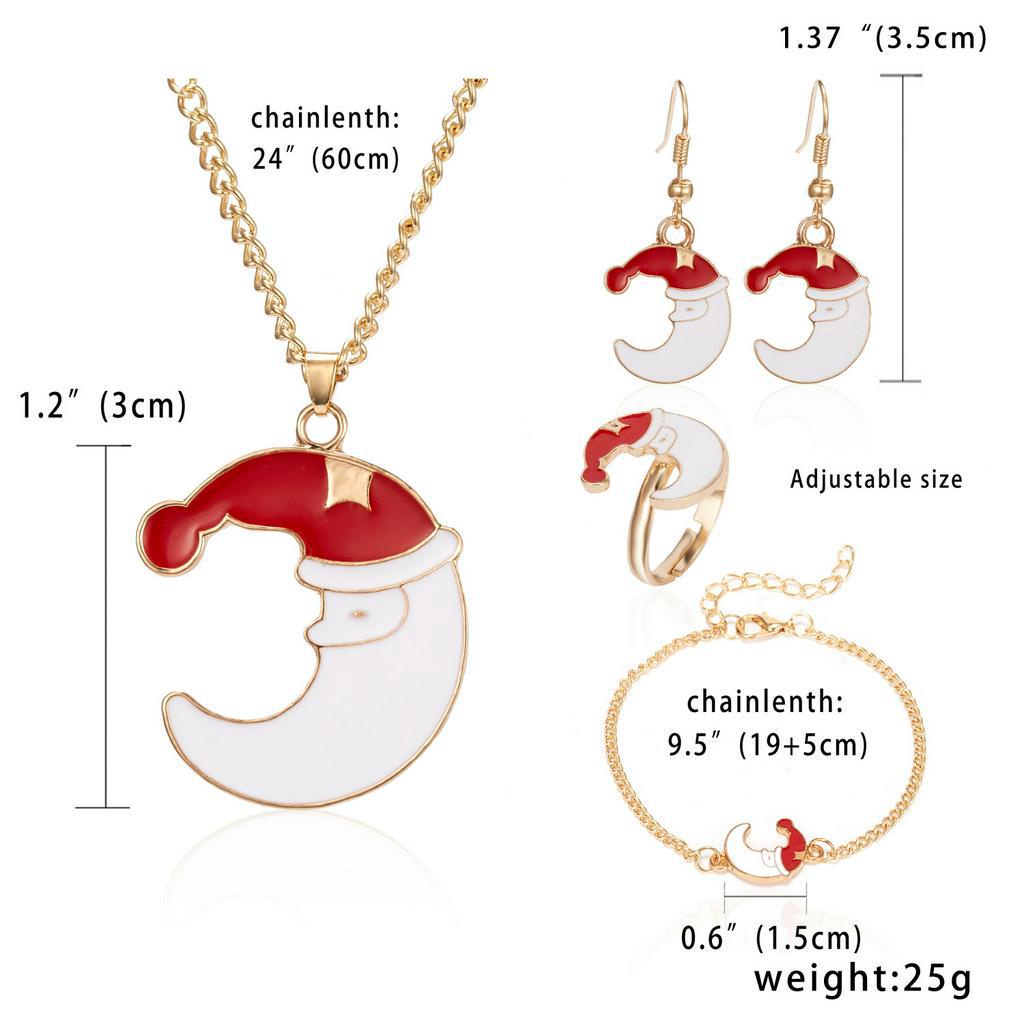 Set Kalung Anting Gelang Cincin Desain Natal