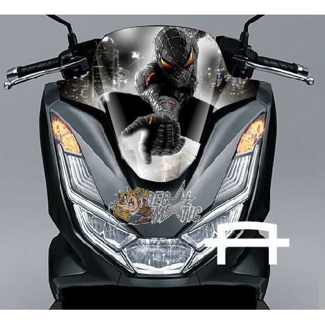 Decal Stiker Visor Tameng Winshield Motor Honda PCX 160 2021  - 2024 PCX 160 2025 Black Spiderman