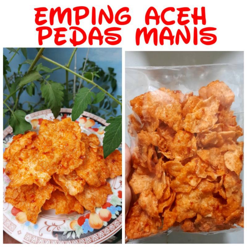 

Emping pedas manis perbungkus isi 500 gram