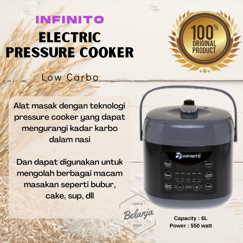Rice Cooker Nasi Rendah Karbo Infinito Pressure Cooker Low Carbo