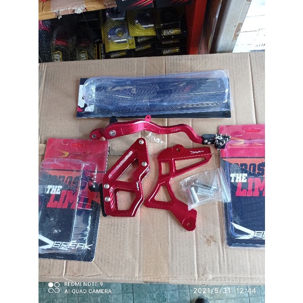 PAKETAN SET CRF TUAS REM CRF COVER CVT STABILISER RANTAI CRF X BREAK MERAH