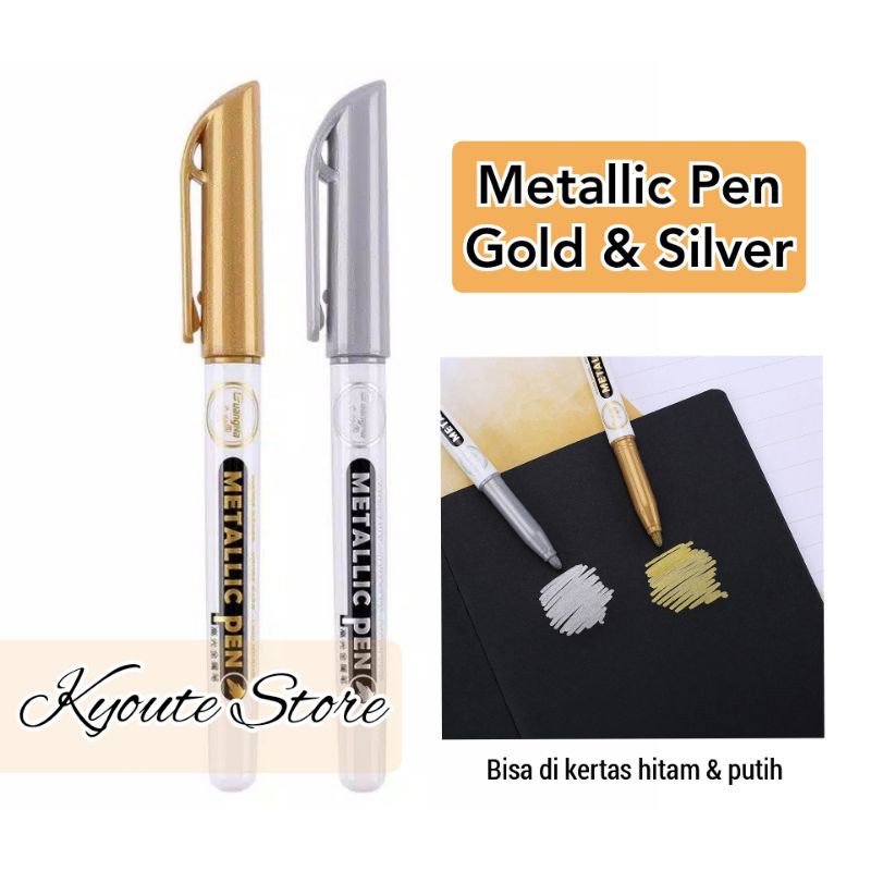 

Spidol Metallic Pen Silver Gold Color Marker Scrapbook DIY Planner Bujo Menulis Mewarnai