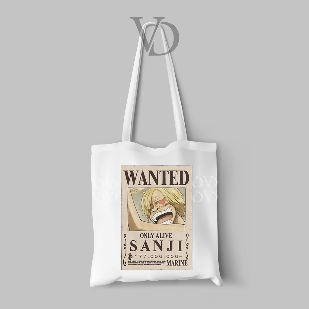 tote bag kanvas gambar one piece luffy zoro / tas anime jepang