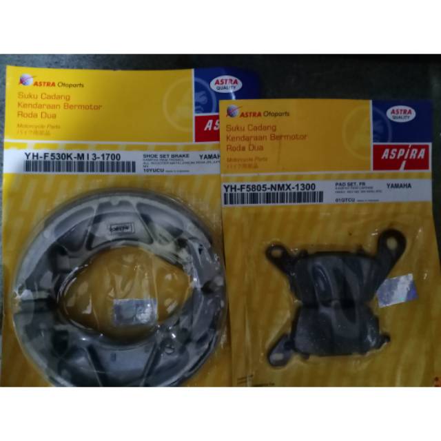 Kampas rem depan &amp; belakang for Mio m3/Mio z/Mio s/Lexi/x-ride new/fino F1/Aerox tromol Aspira