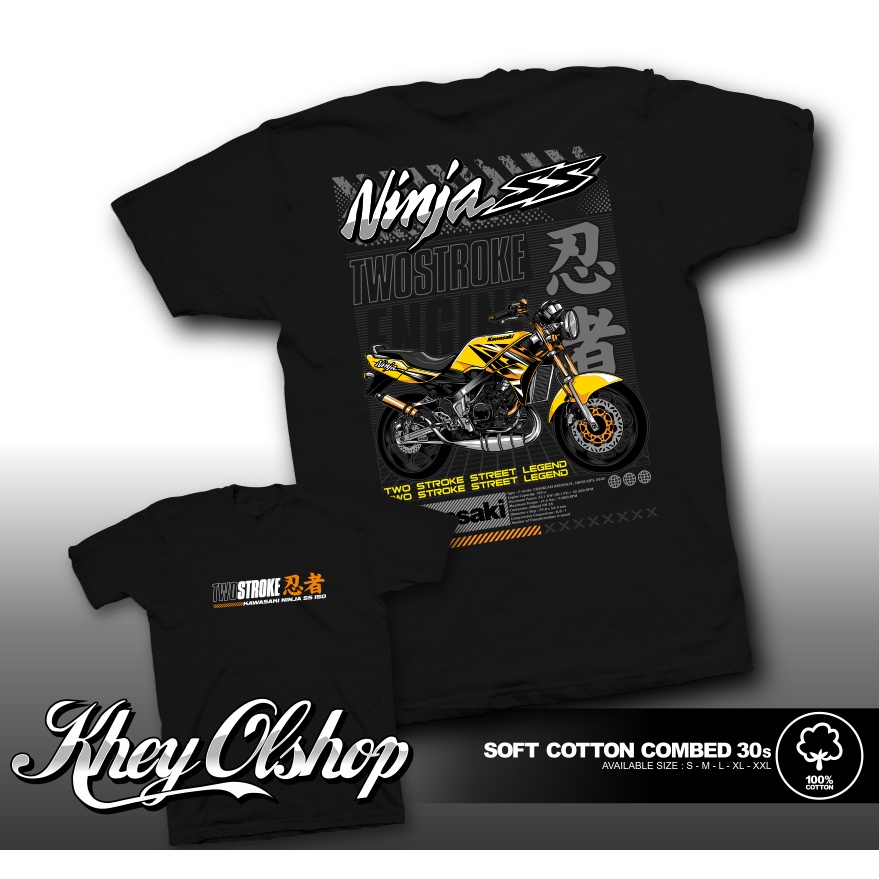 Kaos Baju Distro 2 STROKE ORIGINAL KAWASAKI NINJA 150 R SS OLD SUPER KIPS 2 TAK INDONESIA Terlaris K