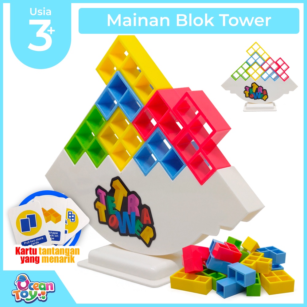 Jual Tetra Tower / Tetris Susun Mainan Keseimbangan Lengkap Dengan
