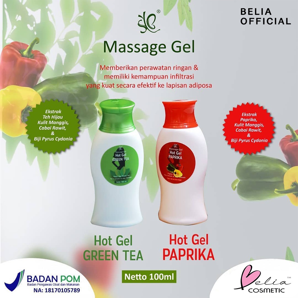 ❤ BELIA ❤ SYB Hot Gel Green Tea | Paprika | Hot Gel | Penghilang Lemak Badan (✔BPOM)