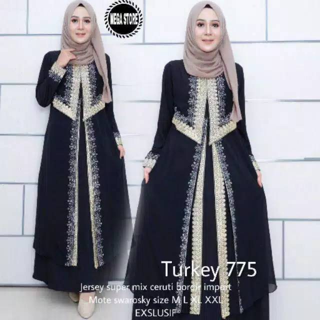 GAMIS ABAYA TURKI BLINK MEWAH SERUTI DRESS MUSLIM ABAYA TURKEY SERUTI IMPORT