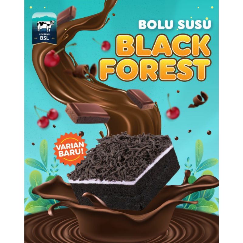 [KHUSUS P.JAWA] Bolu Susu Lembang BSL varian Black Forest varian baru bolu lembang Bandung blackforest topping coklat