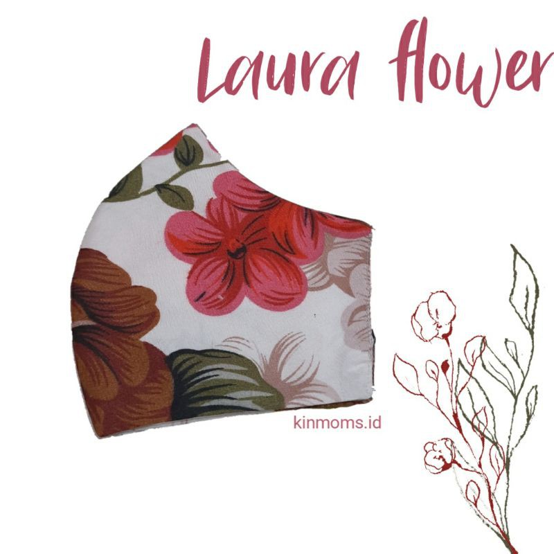 Masker kain model scuba /non medis dewasa 2 ply Masker Motif Bunga anti sesak (Masker Hijab)