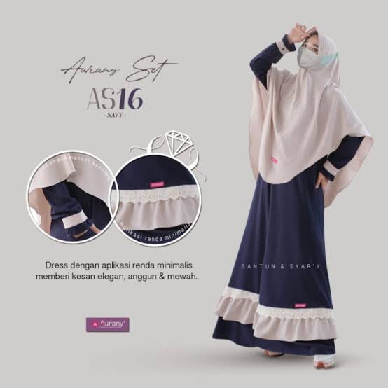 GAMIS TERBARU 2021 AURANY AS-16 NAVY DRESS ONLY