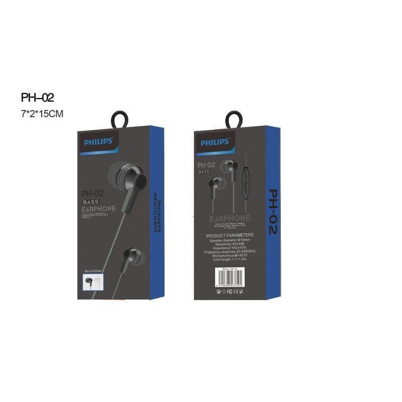 Hf Handsfree Headset PHILIPS PH-02 Super Bass++ Packing Import