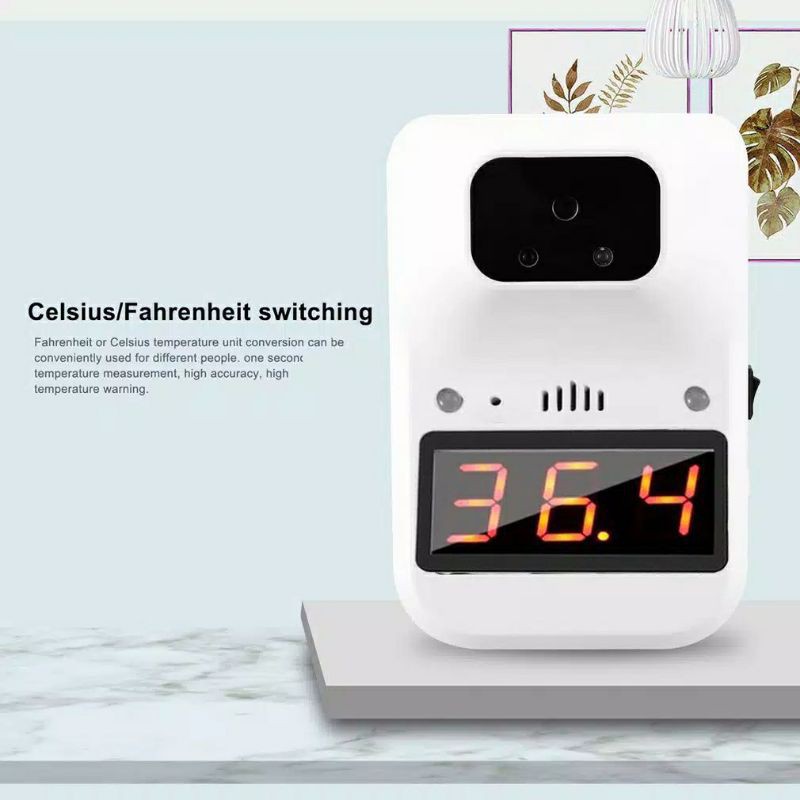 AUTOMATIC INFRARED THERMOGUN MINI SIZE STANDING WALL THERMOMETER ALAT PROTOKOL KESEHATAN DI FASUM