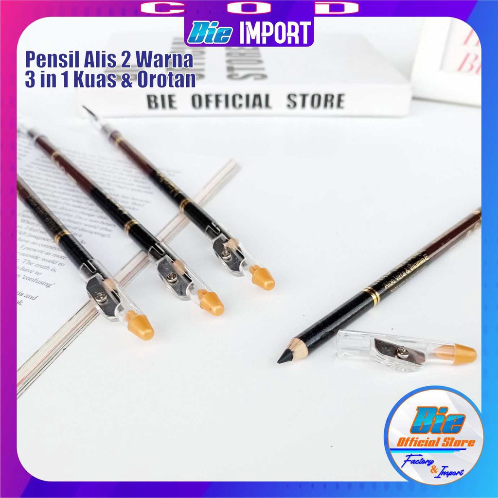 PENSIL ALIS 2 WARNA HANBO 3 IN 1/ Eyebrow black color