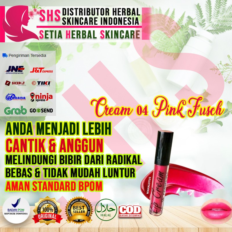 LIPSTIK CREAM HERBAL ALAMI DAN HALAL SR12 BEBAS PENGAWET KOSMETIK 04 PINK FUSCHIA