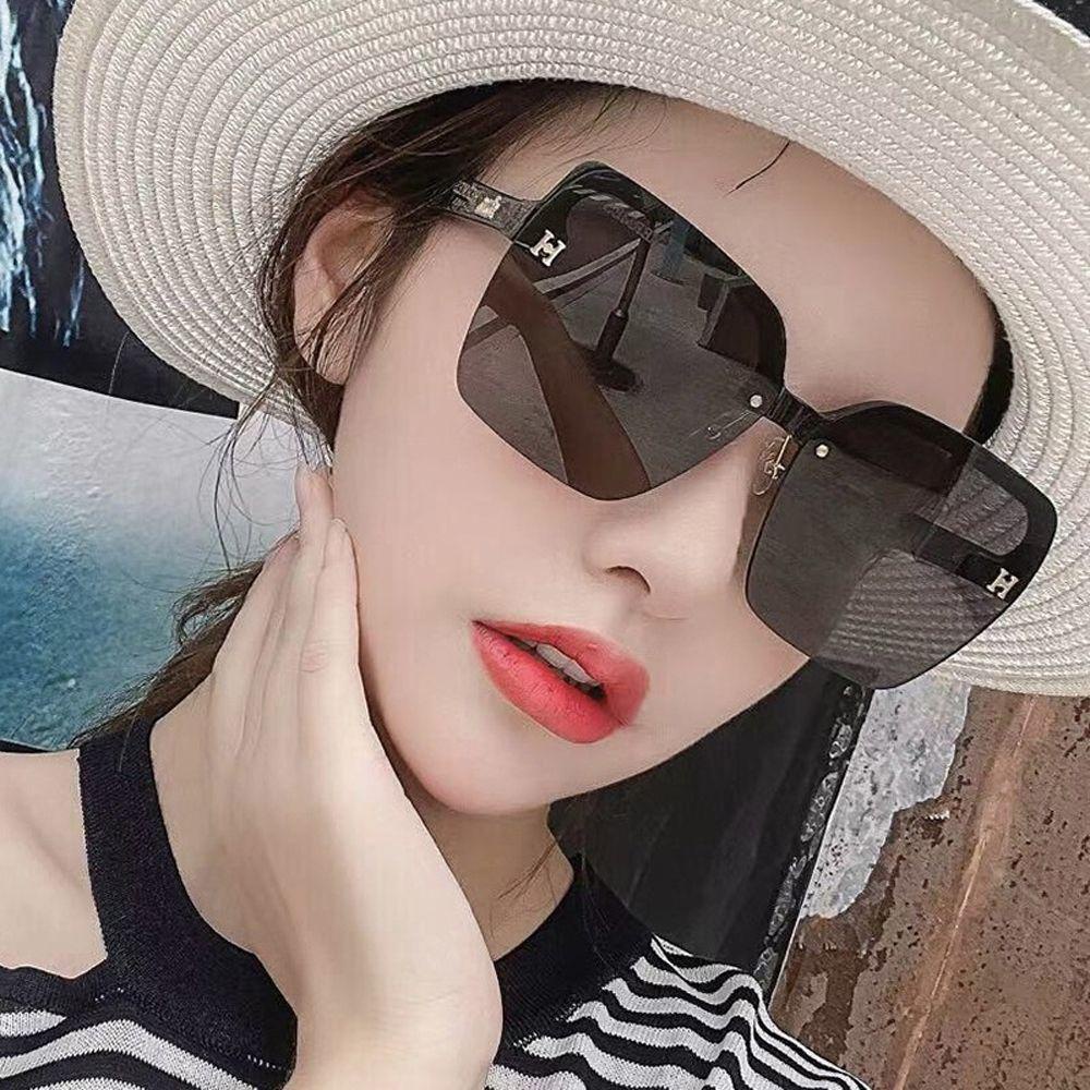 [Elegan] Setengah Bingkai Kacamata Hitam Pria Vintage Vision Care UV400 Poligon Setengah Bingkai Wanita Eyewear