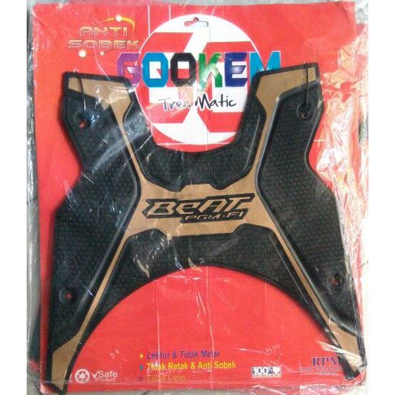 MENARIK- Karpet Motor Beat FI GOLD -Asesoris motor q4