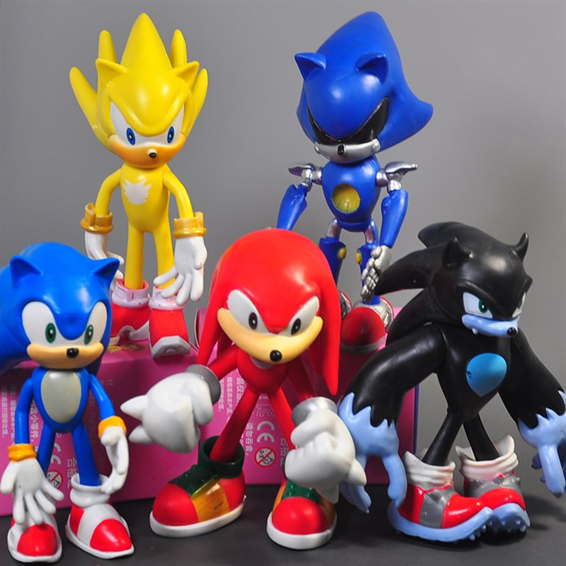 Mainan Action Figure Sonic the Hedgehog Sonic Knuckles Ekor Panjang 15cm Untuk Hadiah