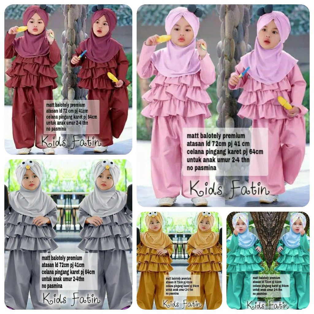 Setelan Baju  Gamis anak  perempuan  Muslim Grosir Busana 