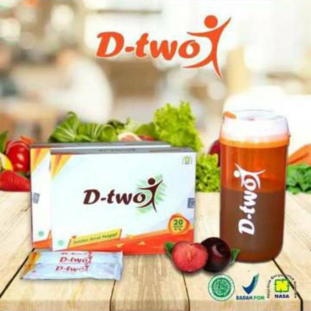 

D-Two Minuman Serbuk Rasa Jeruk Nipis Mint Kaya Serat Alami-Minuman Pelangsing isi 20 Sachet