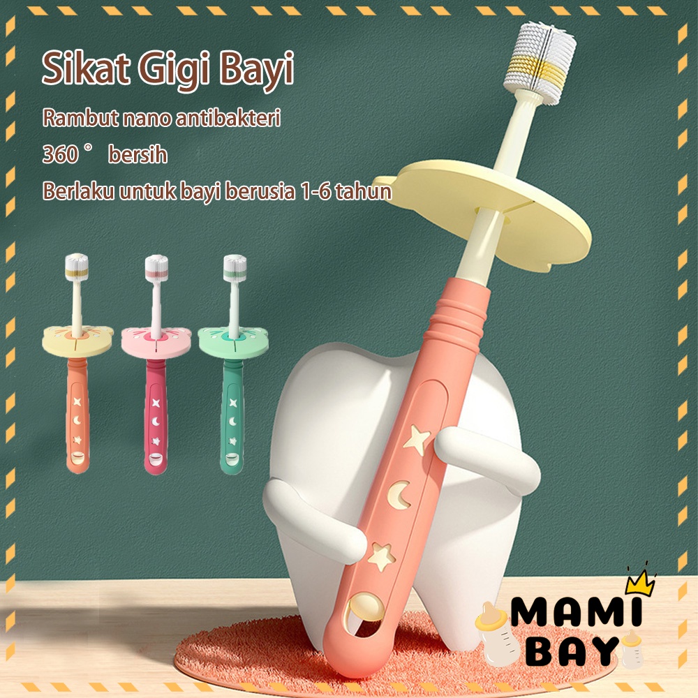 Mamibayi Toothbrush baby 1-6 tahun bahan lembut Sikat gigi bayi anak Bulu Nano -Antibakteri