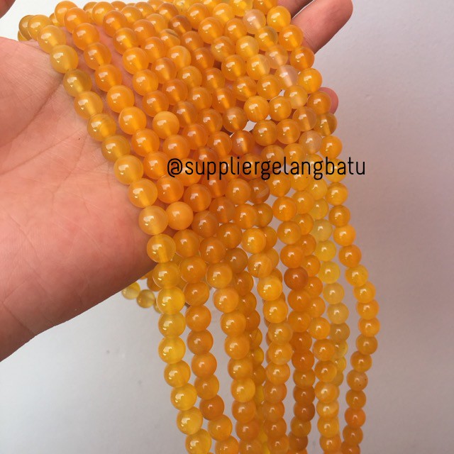 batu yellow agate sunkist sunstone 8mm aksesoris fashion gelang kalung cewek cowok korea kekinian