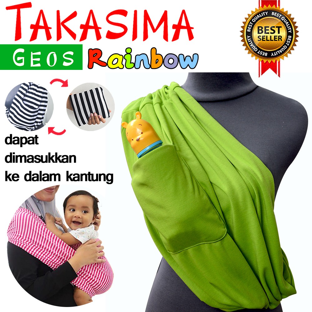 GEOS RAINBOW TAKASIMA plus KANTUNG Geos GENDONGAN KAOS MURAH TAKASIMA GENDONGAN SIMPLE SLING