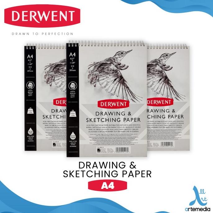 

(BISA COD) Buku Sketsa Derwent A4 Sketch Pad Wire Bound Drawing Sketching Paper TERJAMIN Kode 181