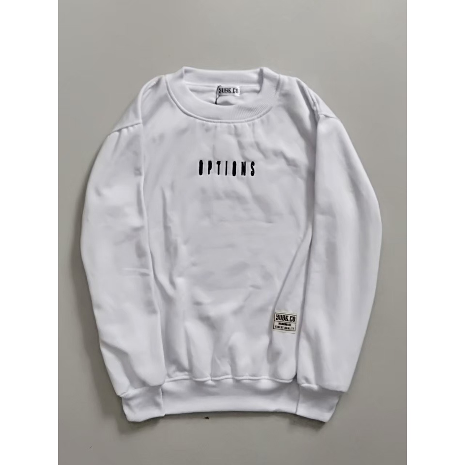 sweater crewneck options sablon flocking unisex