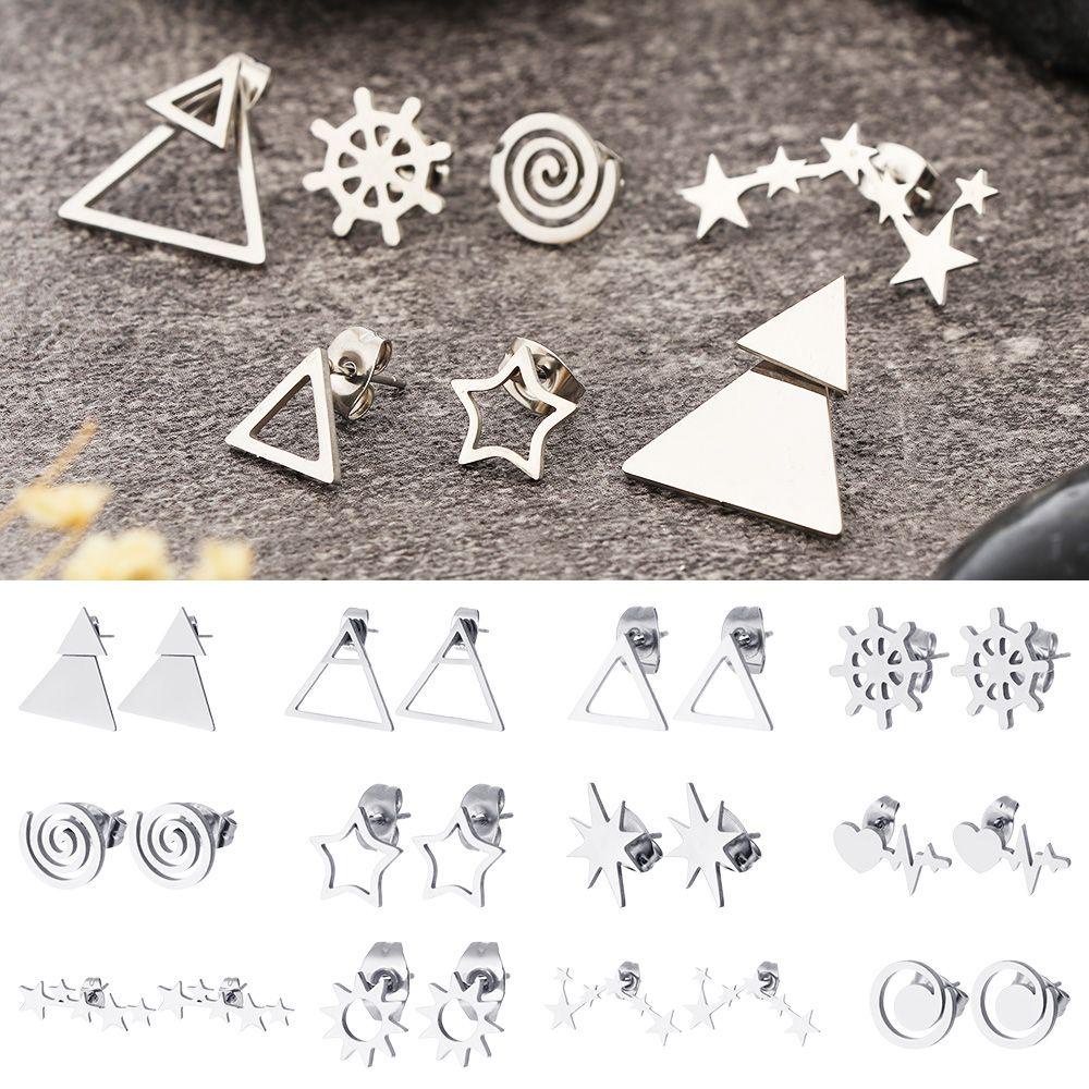 Lily Anting Klasik Pria Wanita Silver Star Unisex Segitiga