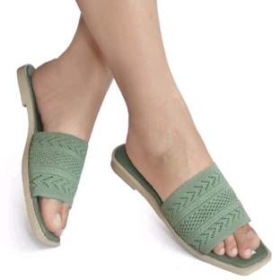 SANDAL FLAT WANITA SELOP KARET  BAHAN RAJUT PREMIUM FASHION WANITA SENDAL SLOP PEREMPUAN FM-01