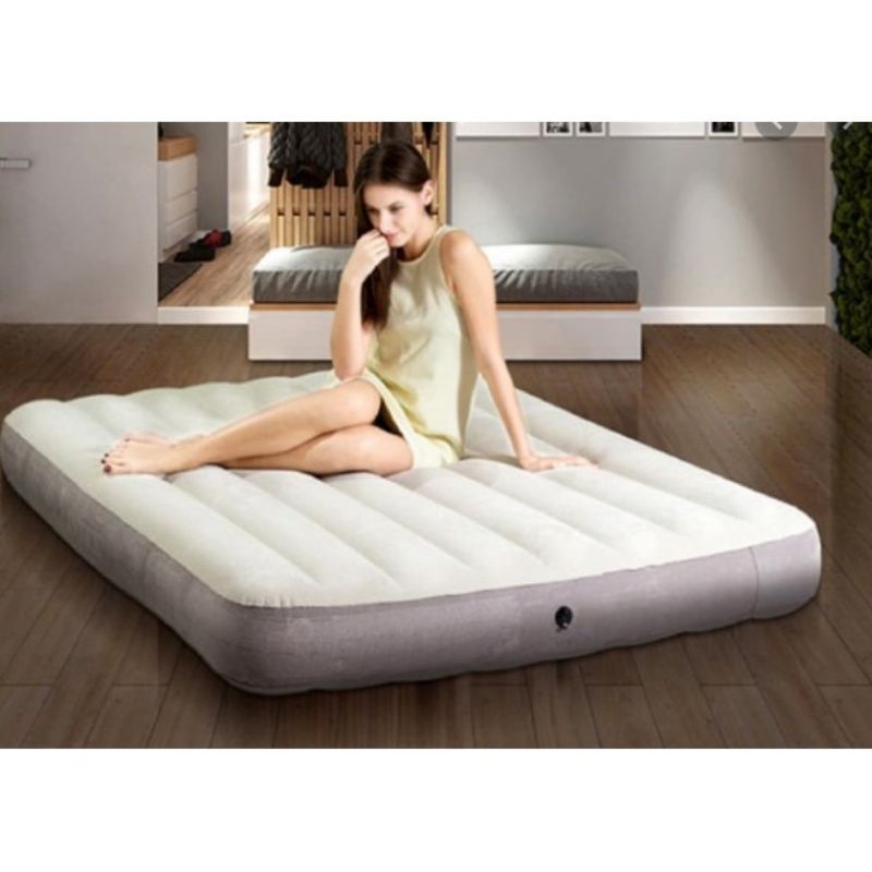 64102-64758 Kasur Angin INTEX Double Airbed Durabeam Fiber-Tech 137x191x25cm+LEM Repair