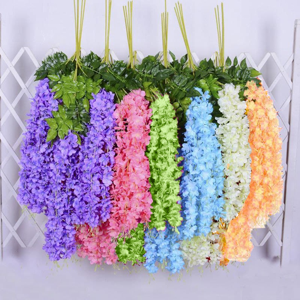 Bunga Wisteria Dekorasi/Bunga Westeria Jumbo/Bunga Juntai Dekorasi Pelaminan/Bunga Plastik-1