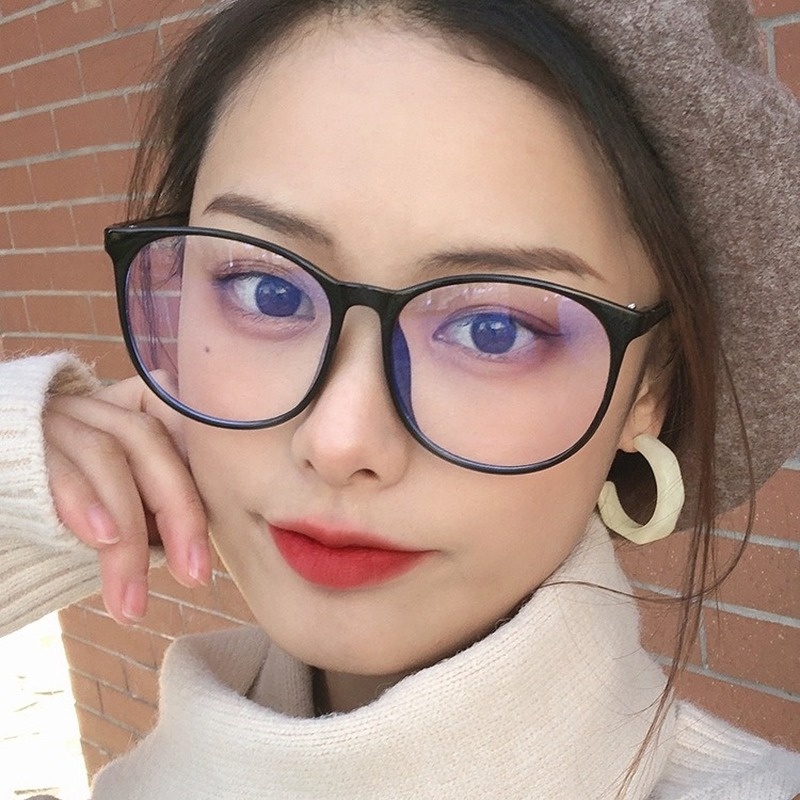 (YUZHU) COD Frame Kacamata Anti Radiasi Wanita Korean Gaya Clear Frame Kacamata Bulat Eyeglasses