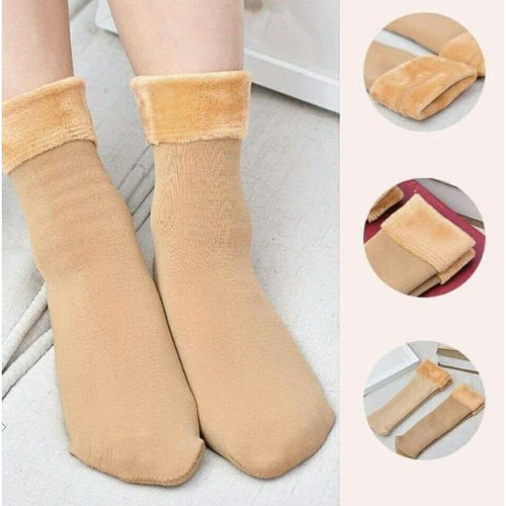 Kaos Kaki Wanita Bahan Velvet Untuk Winter / Kaos Kaki Musim Dingin