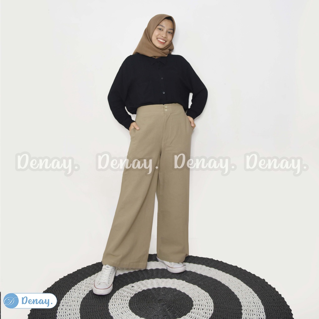 Tokodenay - Celana Wanita Linen Import Premium - Termurah